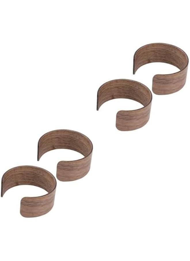 Generic 4 Pcs Solid Wood Heat Insulation Mat Cup Holder Sleeve Water Bottle Protective Sleeve Cold Beverage Sleeve Tumbler Cup Sleeve Insulated Water Bottle Reusable Cup Wooden Glass Cover  - Image 1