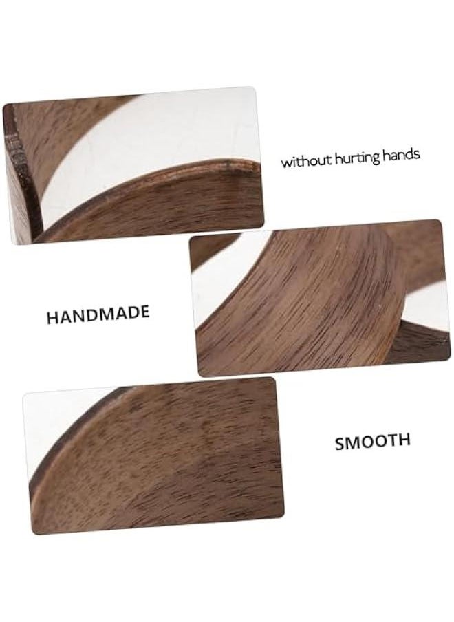 Generic 4 Pcs Solid Wood Heat Insulation Mat Cup Holder Sleeve Water Bottle Protective Sleeve Cold Beverage Sleeve Tumbler Cup Sleeve Insulated Water Bottle Reusable Cup Wooden Glass Cover  - Image 3