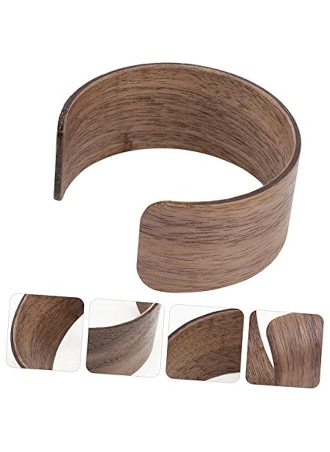 Generic 4 Pcs Solid Wood Heat Insulation Mat Cup Holder Sleeve Water Bottle Protective Sleeve Cold Beverage Sleeve Tumbler Cup Sleeve Insulated Water Bottle Reusable Cup Wooden Glass Cover  - Image 4