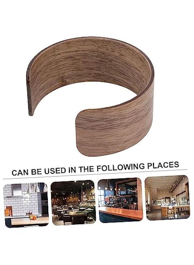 Generic 4 Pcs Solid Wood Heat Insulation Mat Cup Holder Sleeve Water Bottle Protective Sleeve Cold Beverage Sleeve Tumbler Cup Sleeve Insulated Water Bottle Reusable Cup Wooden Glass Cover  - Image 5