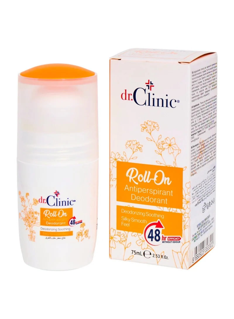 Dr. Clinic | Roll-On Antiperspirant Deodorant | 48-Hour Protection, Silky Smooth Feel, Deodorant for Men & Women - Citrus Scent - 75 ml