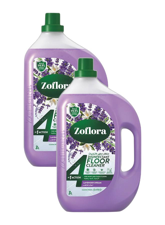 Zoflora 4 In 1 Disinfectant Floor Cleaner Lavender Dream 3L Pack of 2 - Image 1
