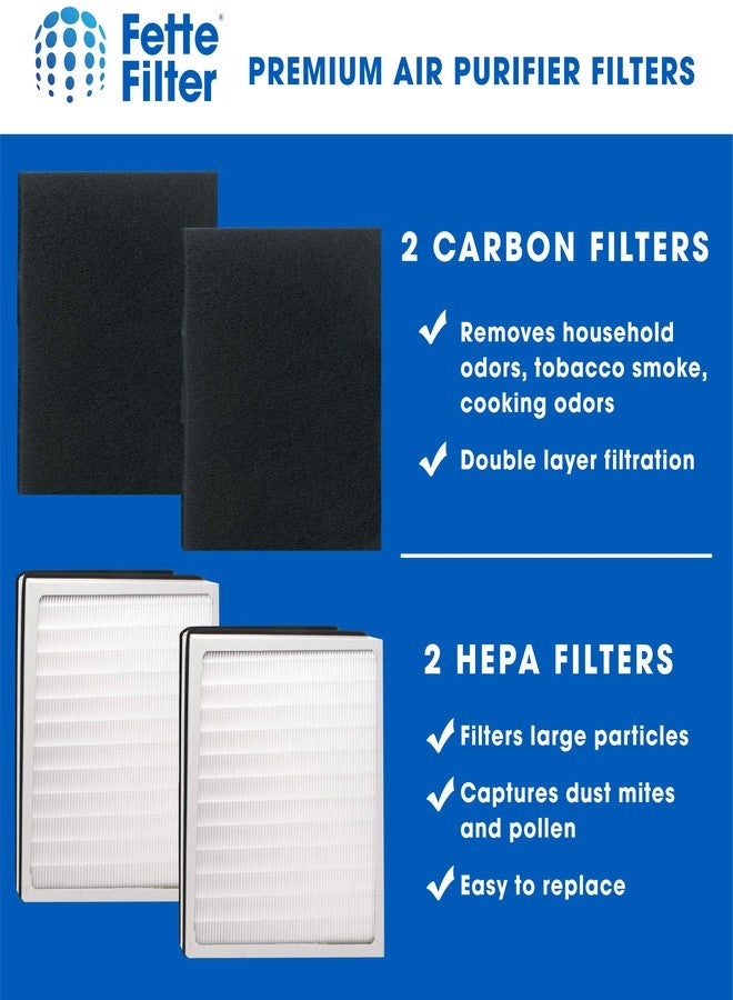 فيتي فلتر فلتر Fette - فلتران HEPA وفلتران كربون متوافقان مع أجهزة تنقية الهواء Idylis من النوع D. للموديلات IAF-H-100D، AC-2118 AC-2123، IAP-10-280، 1AP10280. - Image 5