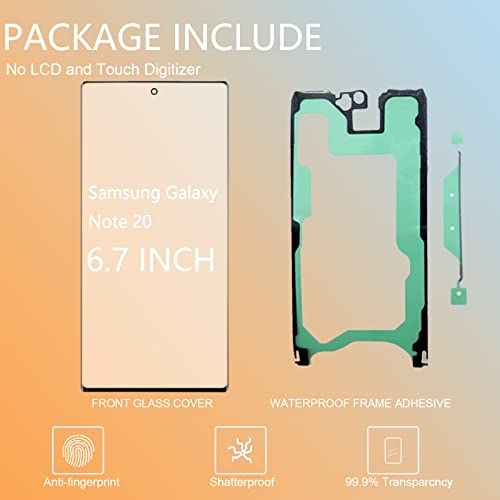 Agzssl Original Samsung Galaxy Note 20 Front Glass Repair Kit Screen Replacement 6.7 inch Outer Screen Glass incl Waterpoof Frame Adhesive,Repair Glue and Lamp Tool Kit(No Digitizer,No LCD) N9810 Series - Image 5