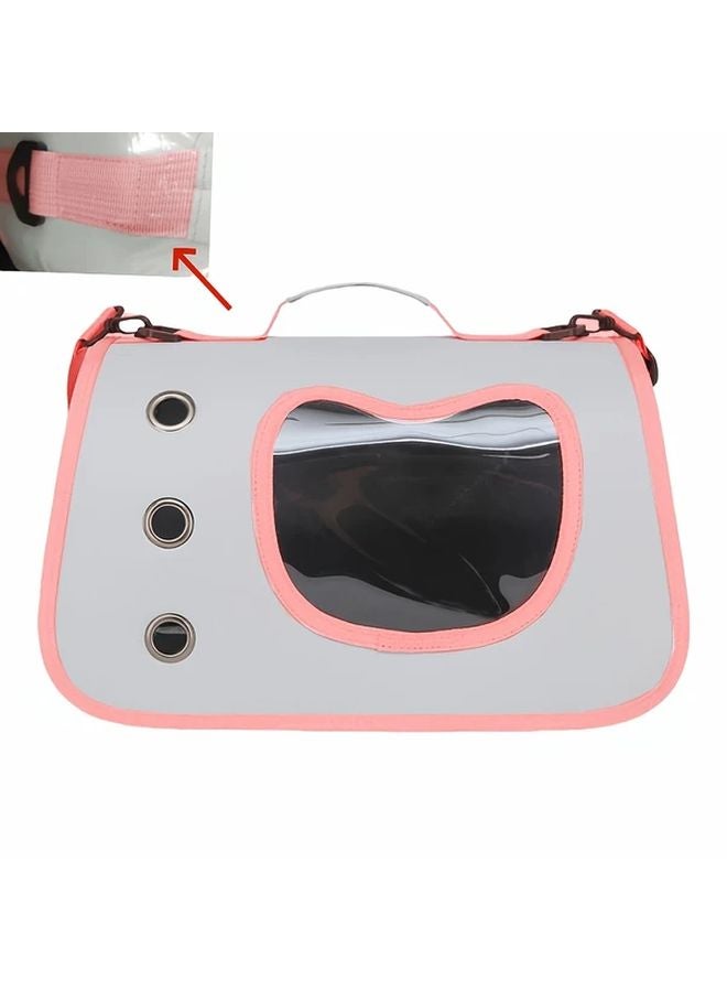 حقيبة ظهر وردية لحمل الحيوانات الأليفة محمولة قابلة للتنفس خفيفة الوزن للقطط والكلاب الصغيرة للسفر - Image 1