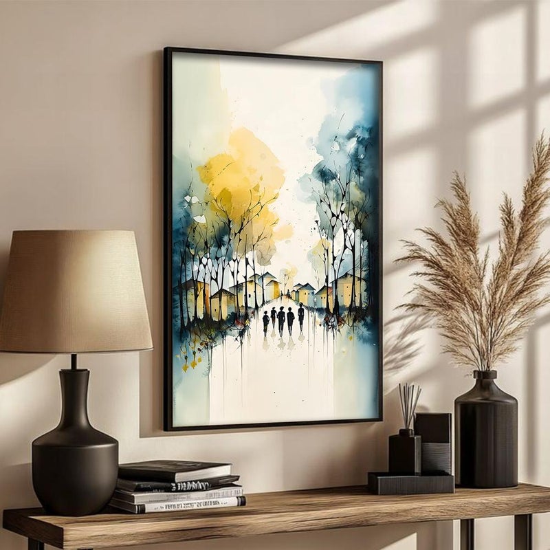 ماركتنا لوحة قماشية بتصميم بتصميم طبيعة مع برواز مجوف مقاس (40×60) قطعة واحدة - Image 2