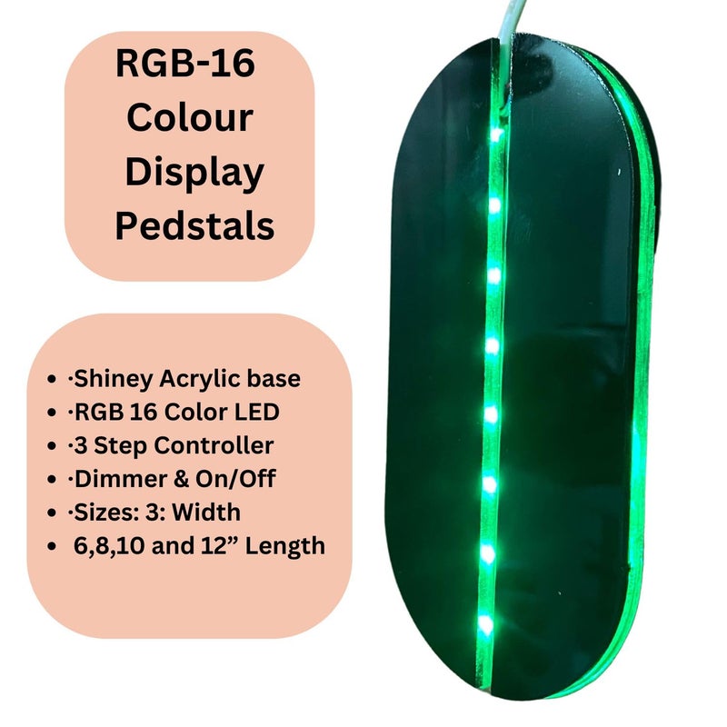 SNOOGG RGB 16 Multicolor 3Layer 3D Crystal Display Base showcasing Crystal Objects Resin Art Picture 3D Glass Items Bottles Comes with a ThreeButton Controller dimmer and onOff 8 inch - Image 2