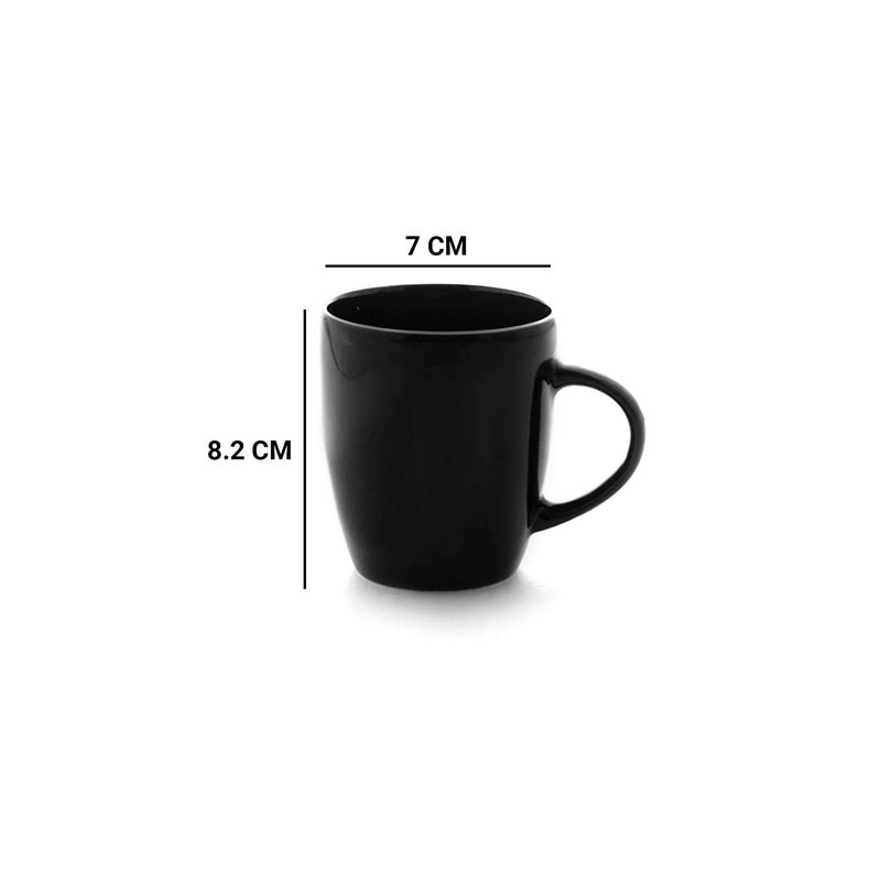 Saaikee طقم أكواب شاي وقهوة سايكي من الصين العظمية حجم كبير 220 مل 6 قطع أسود - Image 4