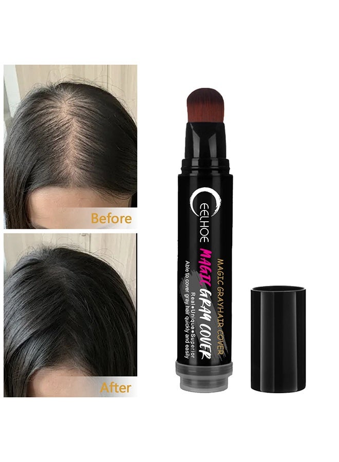 إيلهو غطاء رمادي سحري، قادر على تغطية الشعر الرمادي بسرعة وسهولة، صالون شعر قابل للغسل ومصنوع من نباتات، بدون ضرر وتغيير لون الشعر الفاتح، اللون الأسود - Image 1
