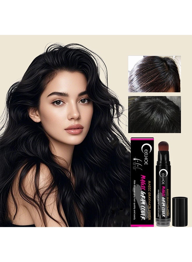 إيلهو غطاء رمادي سحري، قادر على تغطية الشعر الرمادي بسرعة وسهولة، صالون شعر قابل للغسل ومصنوع من نباتات، بدون ضرر وتغيير لون الشعر الفاتح، اللون الأسود - Image 5