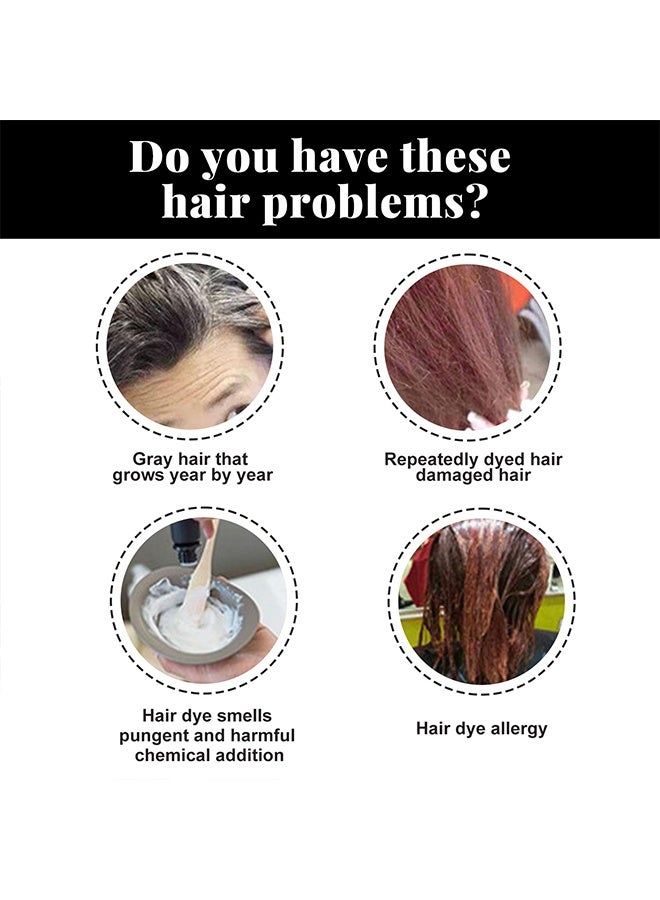 إيلهو غطاء رمادي سحري، قادر على تغطية الشعر الرمادي بسرعة وسهولة، صالون شعر قابل للغسل ومصنوع من نباتات، بدون ضرر وتغيير لون الشعر الفاتح، اللون الأسود - Image 4