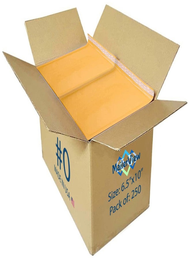 MAILERVIEW Small Kraft Bubble Mailers 6x10 inch #0 | Self Seal Padded Envelopes | Cushioned Bubble Mailer | Usable Size 6x9 | Lightweight mailing Shipping Bags For Package | 250 Pack Bulk | Made in USA - Image 1