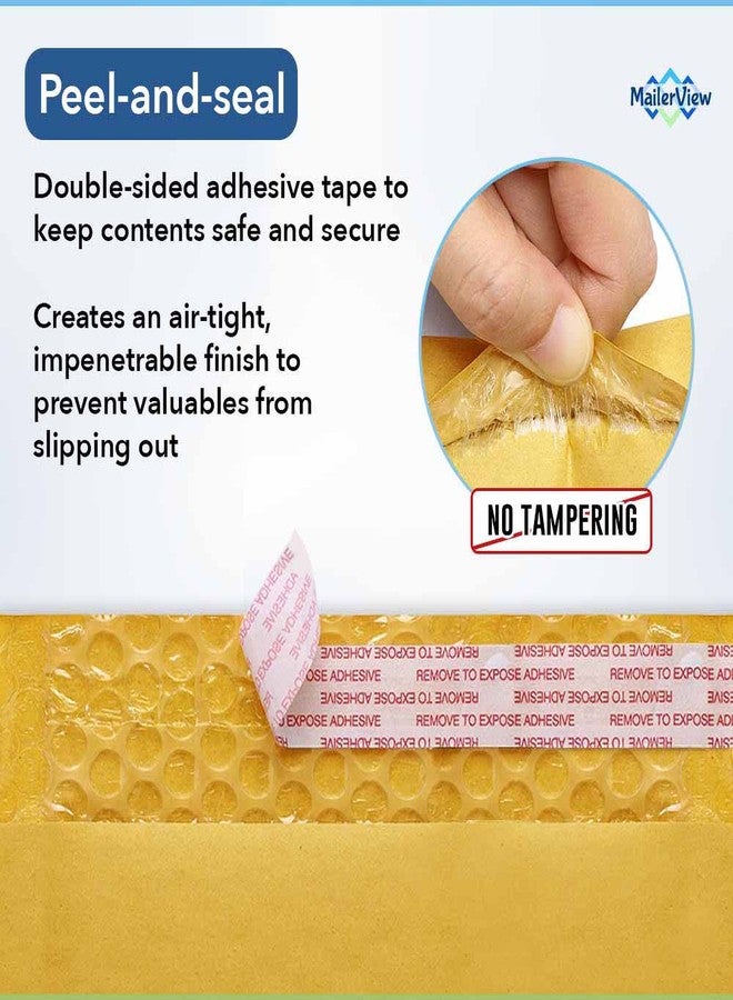 MAILERVIEW Small Kraft Bubble Mailers 6x10 inch #0 | Self Seal Padded Envelopes | Cushioned Bubble Mailer | Usable Size 6x9 | Lightweight mailing Shipping Bags For Package | 250 Pack Bulk | Made in USA - Image 3