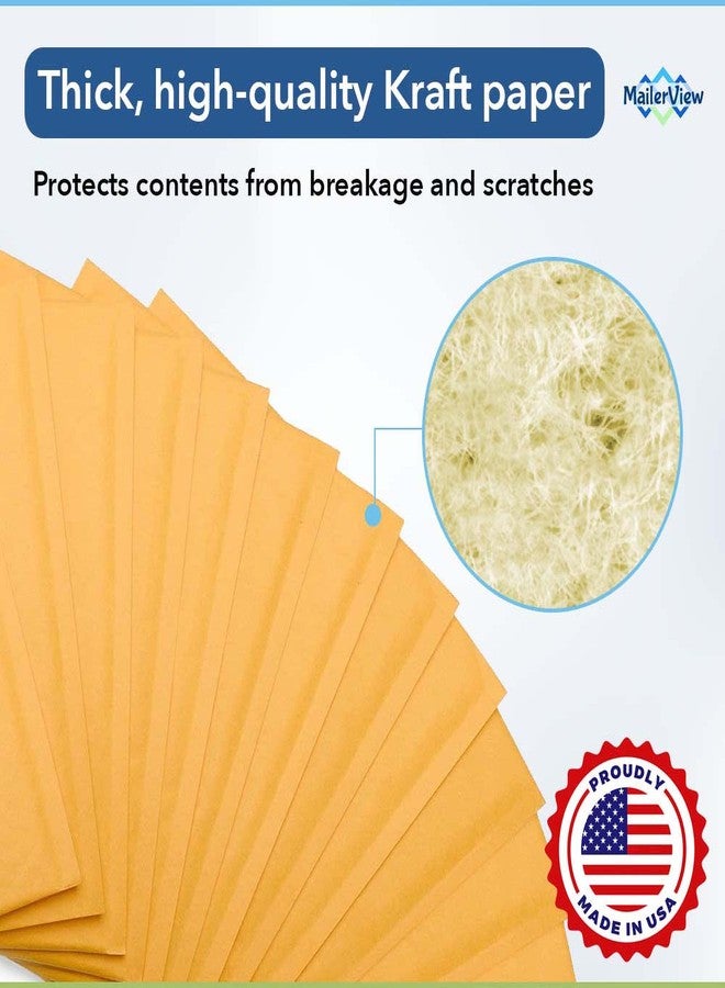 MAILERVIEW Small Kraft Bubble Mailers 6x10 inch #0 | Self Seal Padded Envelopes | Cushioned Bubble Mailer | Usable Size 6x9 | Lightweight mailing Shipping Bags For Package | 250 Pack Bulk | Made in USA - Image 5