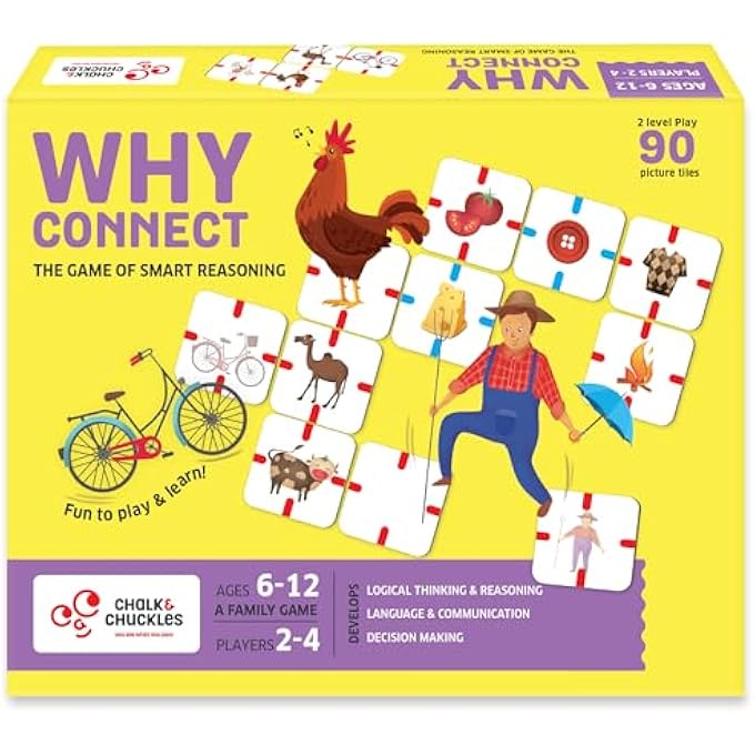 CHALK AND CHUCKLES Why Connect Board Game 24 Players Ages 6 Super Fun Family Game Gifts for Kids 5 Years - Image 1