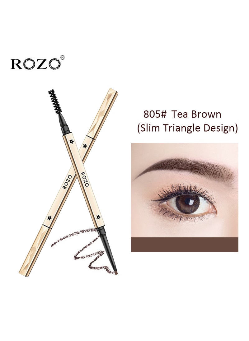 ROZO - Small Gold Diamond Eyebrow Pencil with Spiral Brush, Micro-Fine Tip, Long Lasting Waterproof Brow Pencil, No Sharpening Required 805# - Image 1