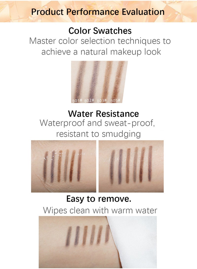 ROZO - Small Gold Diamond Eyebrow Pencil with Spiral Brush, Micro-Fine Tip, Long Lasting Waterproof Brow Pencil, No Sharpening Required 805# - Image 1