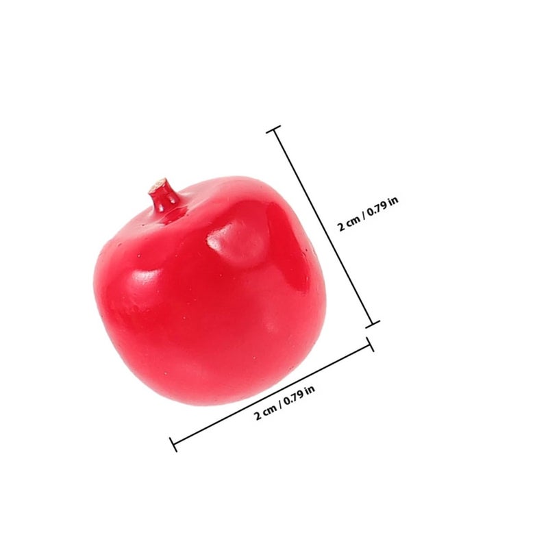 120Pcs Mini Foam Apples 2cm Red Green Artificial Fruit Decor For Home Kitchen Party - Image 3