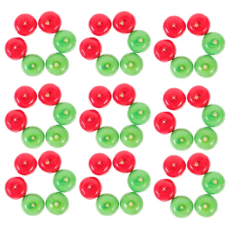 120Pcs Mini Foam Apples 2cm Red Green Artificial Fruit Decor For Home Kitchen Party - Image 2