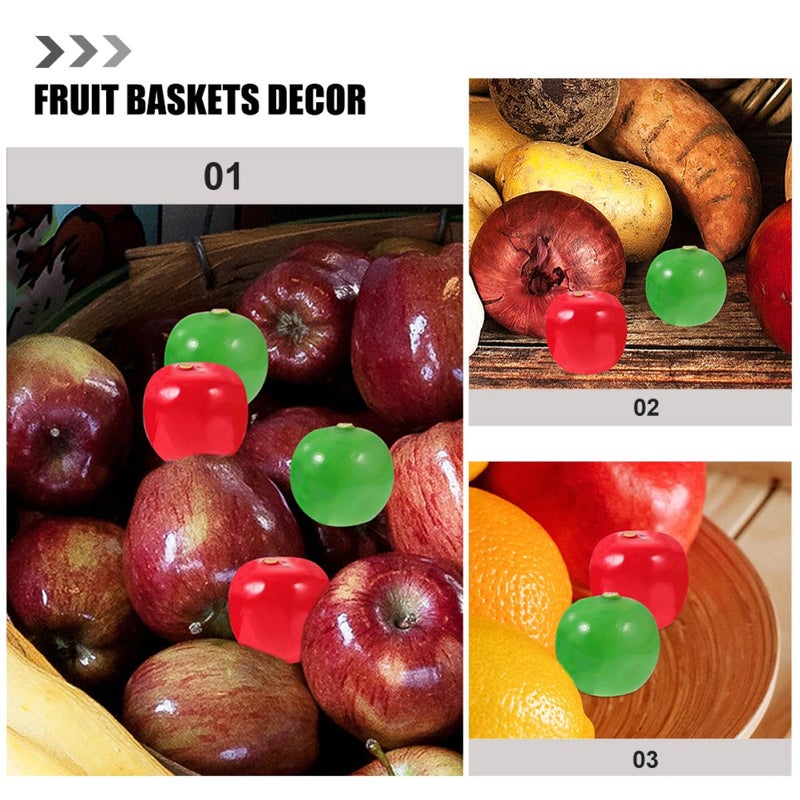 120Pcs Mini Foam Apples 2cm Red Green Artificial Fruit Decor For Home Kitchen Party - Image 4