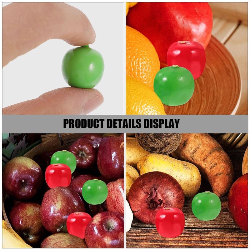 120Pcs Mini Foam Apples 2cm Red Green Artificial Fruit Decor For Home Kitchen Party - Image 5