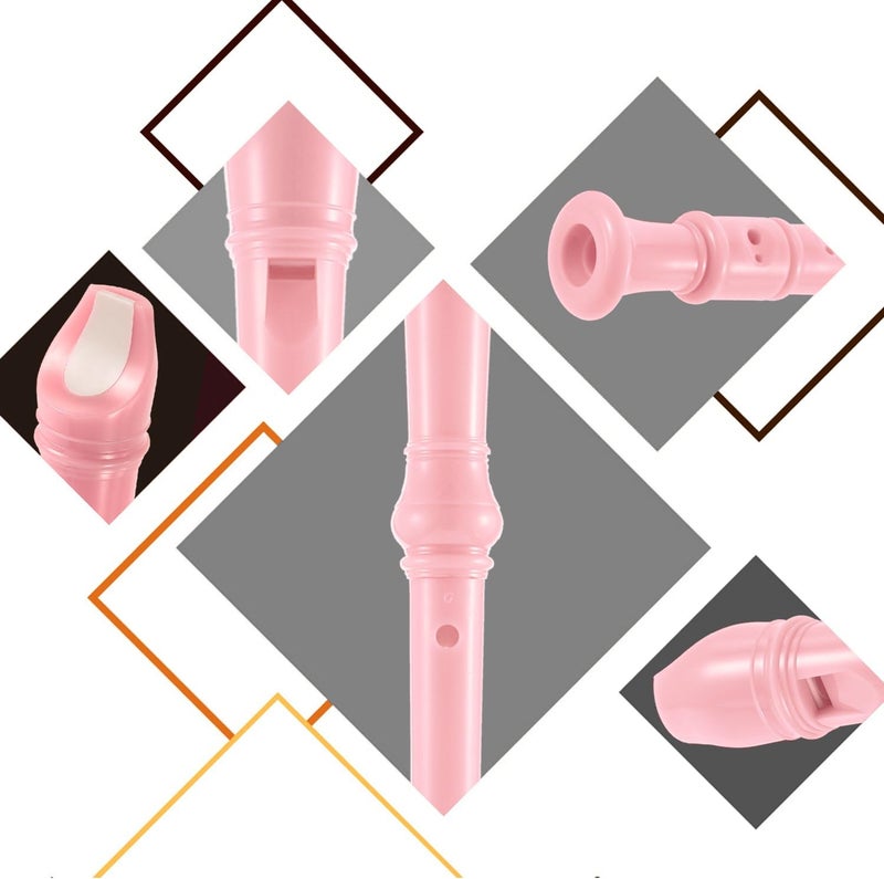 Pangda Soprano Recorder for Kids Beginners German Fingering C Key Easy-to-play Plastic Instrument Includes Cleaning Rod Carry Pouch for School Student Home Entertainment, Pink - Image 3