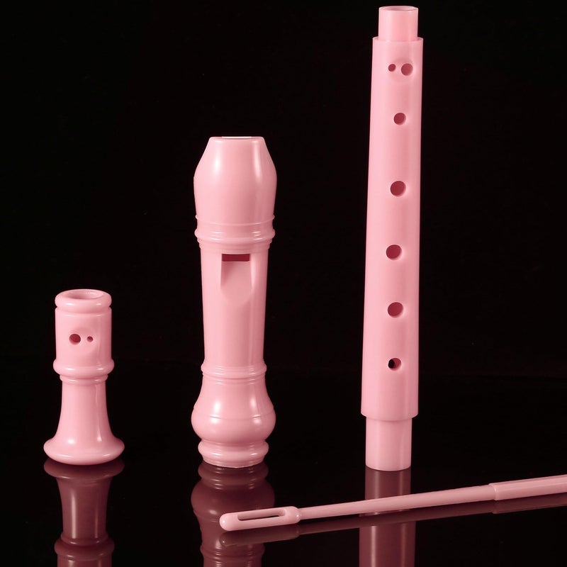 Pangda Soprano Recorder for Kids Beginners German Fingering C Key Easy-to-play Plastic Instrument Includes Cleaning Rod Carry Pouch for School Student Home Entertainment, Pink - Image 4