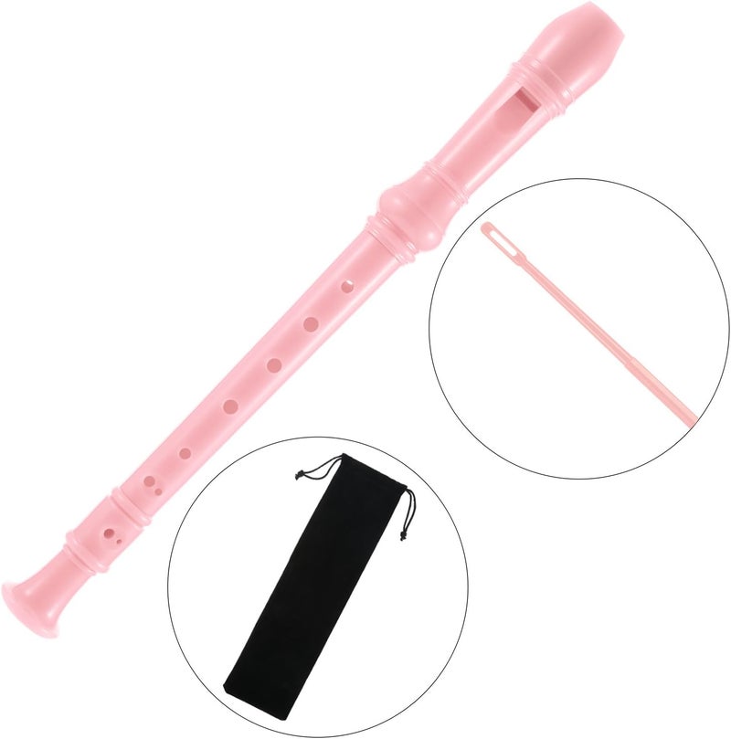 Pangda Soprano Recorder for Kids Beginners German Fingering C Key Easy-to-play Plastic Instrument Includes Cleaning Rod Carry Pouch for School Student Home Entertainment, Pink - Image 2