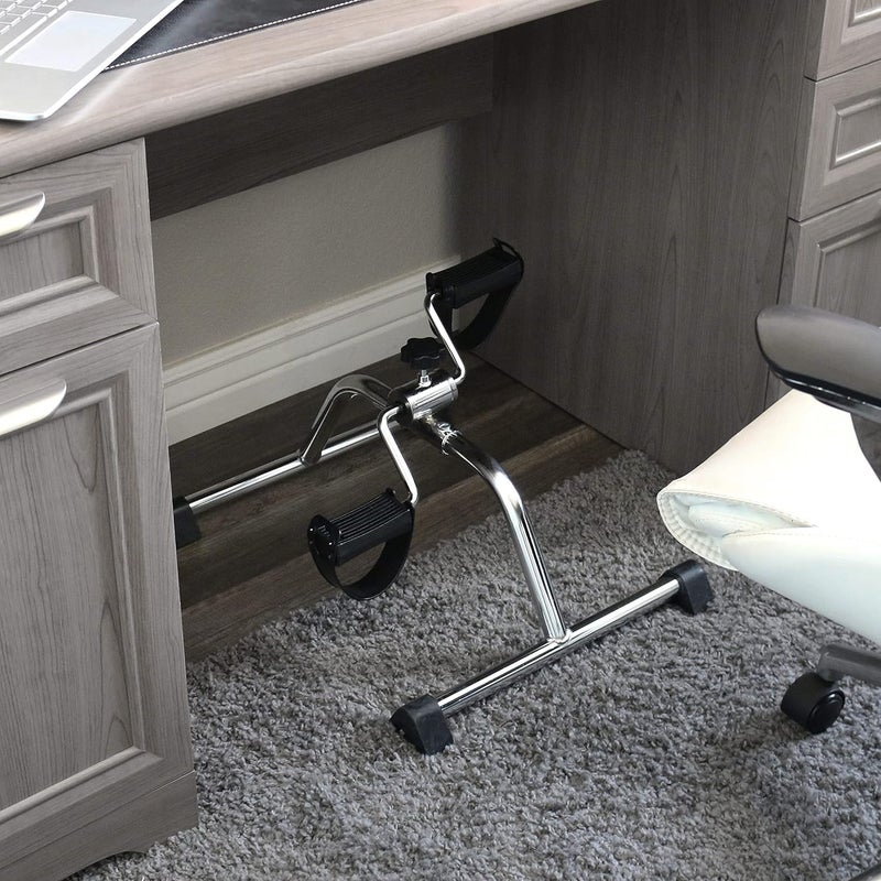 DMI Portable Exercise Bike Under Desk Bike Pedal Exerciser for Arms or Legs can be used as Workout Equipment or Physical Therapy with Manual Tension Adjuster Chrome - Image 5