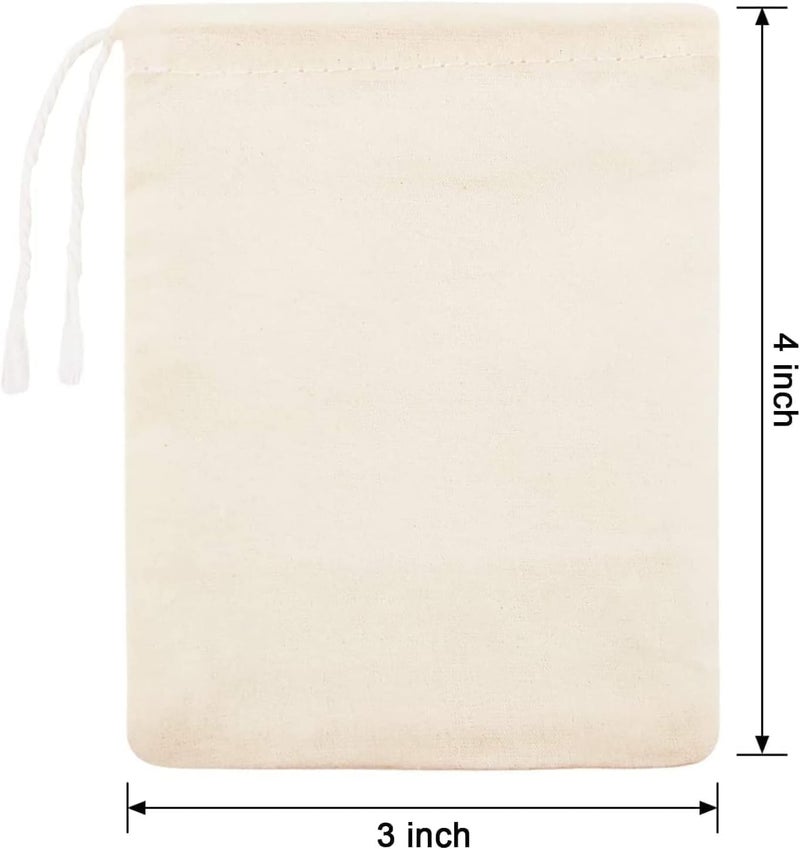 HZYH 50 Pcs Reusable Filter Bags, Cheesecloth Mesh Bags for Straining, Cold Brew Coffee, Tea, Soup, Spices, 4 x 3 Inch - Image 2