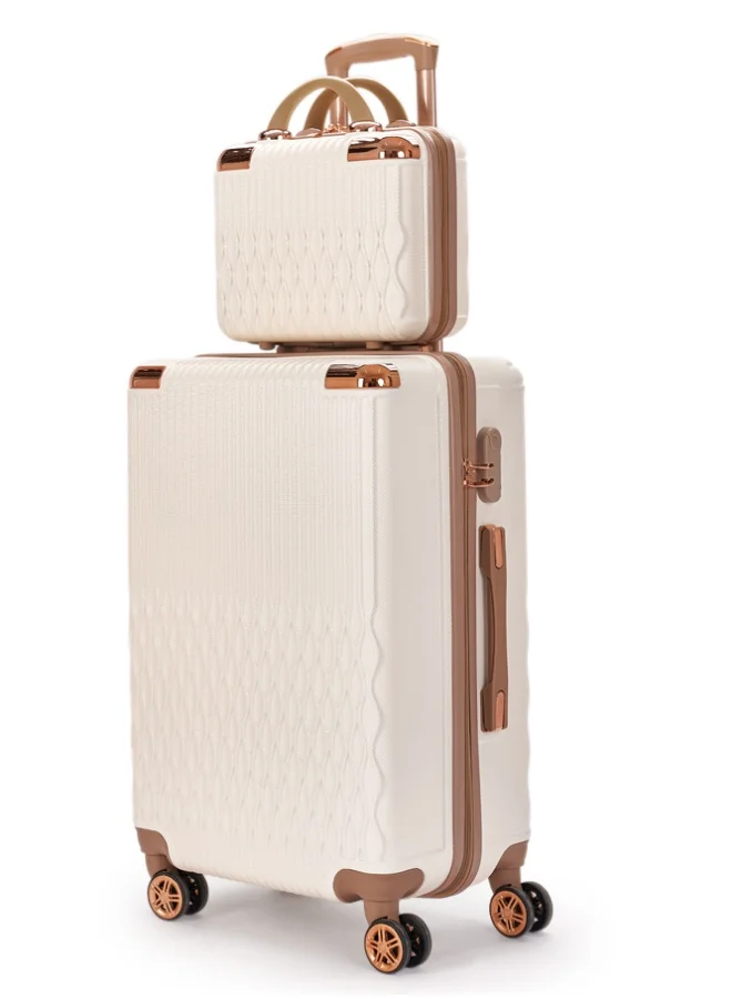 LIMRA Luggage set 5 pieces travel Bags with a distinctive design from Beige/gold