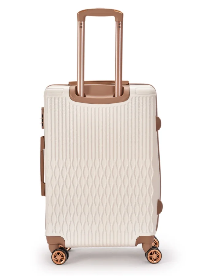 LIMRA Luggage set 5 pieces travel Bags with a distinctive design from Beige/gold