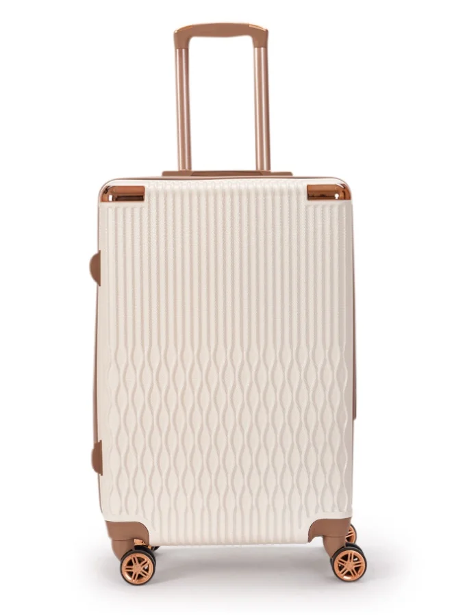 LIMRA Luggage set 5 pieces travel Bags with a distinctive design from Beige/gold