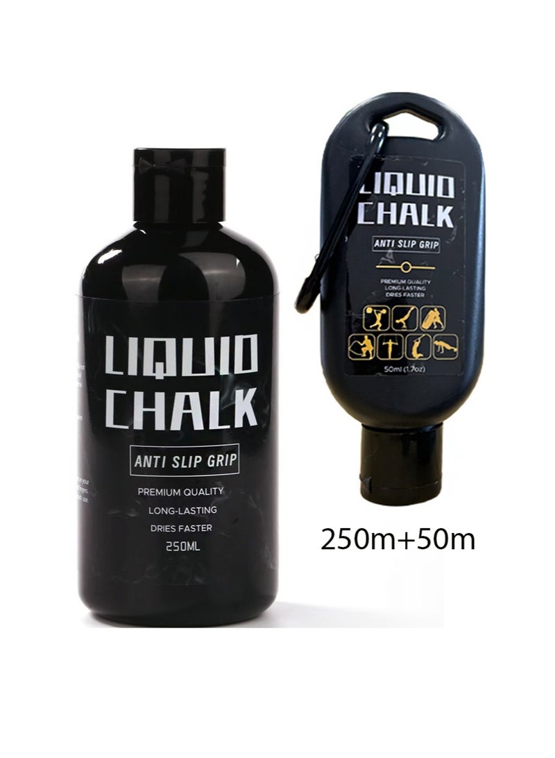 Aikanbo Liquid Chalk Combo 250ml+50ml for Weightlifting，Climbing，Cross Training and Powerlifting，Gym Approved Hand and Callus Exercise Chalk（Black Bottle） - Image 1