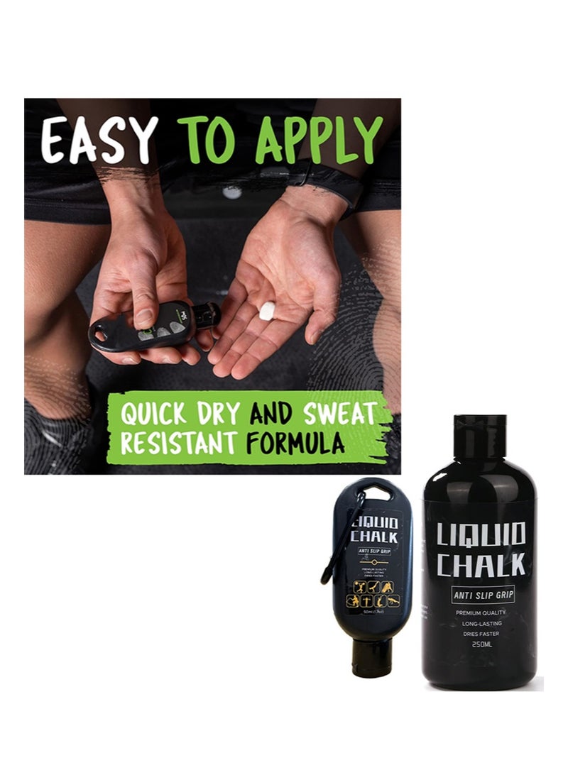Aikanbo Liquid Chalk Combo 250ml+50ml for Weightlifting，Climbing，Cross Training and Powerlifting，Gym Approved Hand and Callus Exercise Chalk（Black Bottle） - Image 2