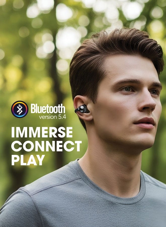 blupebble TuneFlow Wave Open Ear Ring True Wireless Earbuds Bluetooth 5.4 – Lightweight OWS Clip-On Wireless Earphones with Deep Bass, Touch Control & Waterproof Sports Design – Open Ear Headphones for Running, Workout, Gaming & Calls - Image 5
