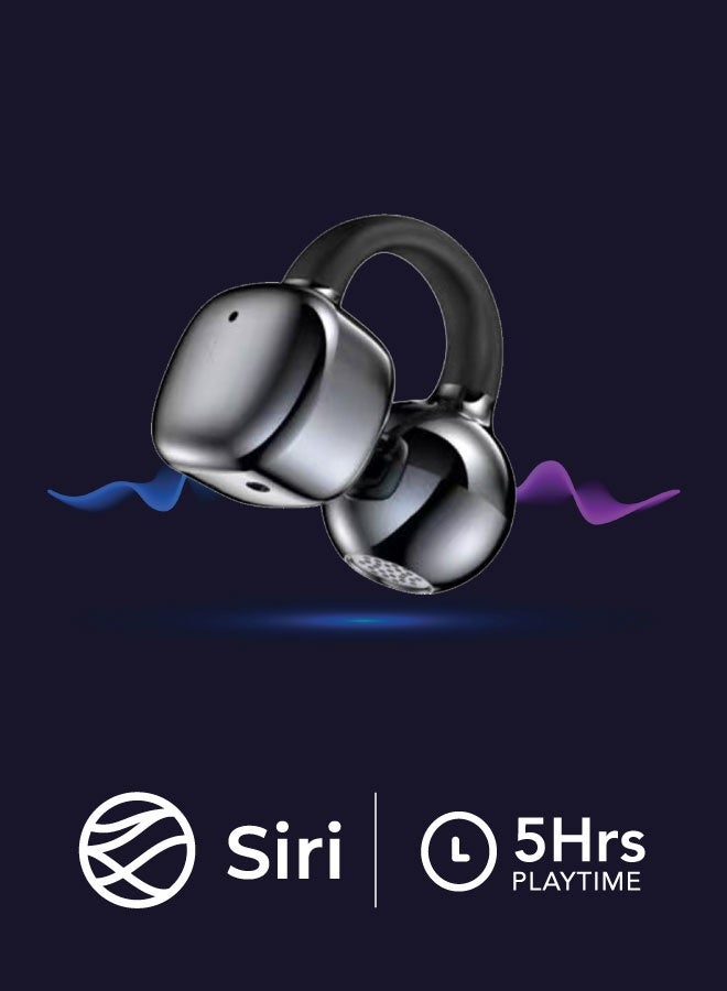 blupebble TuneFlow Wave Open Ear Ring True Wireless Earbuds Bluetooth 5.4 – Lightweight OWS Clip-On Wireless Earphones with Deep Bass, Touch Control & Waterproof Sports Design – Open Ear Headphones for Running, Workout, Gaming & Calls - Image 2