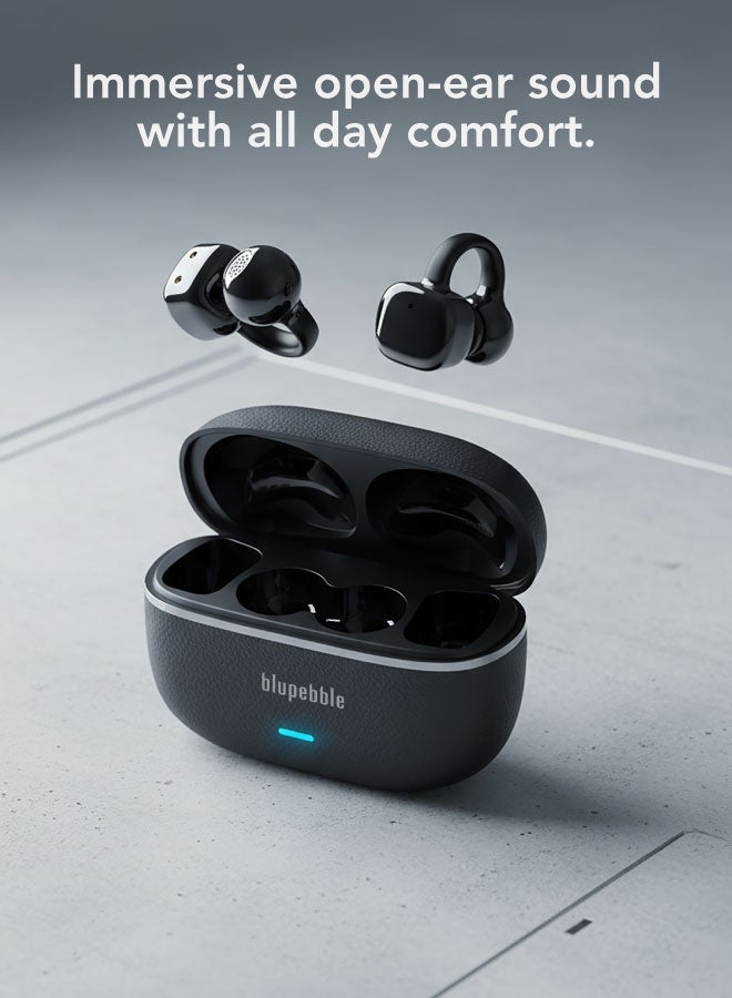 blupebble TuneFlow Wave Open Ear Ring True Wireless Earbuds Bluetooth 5.4 – Lightweight OWS Clip-On Wireless Earphones with Deep Bass, Touch Control & Waterproof Sports Design – Open Ear Headphones for Running, Workout, Gaming & Calls - Image 4