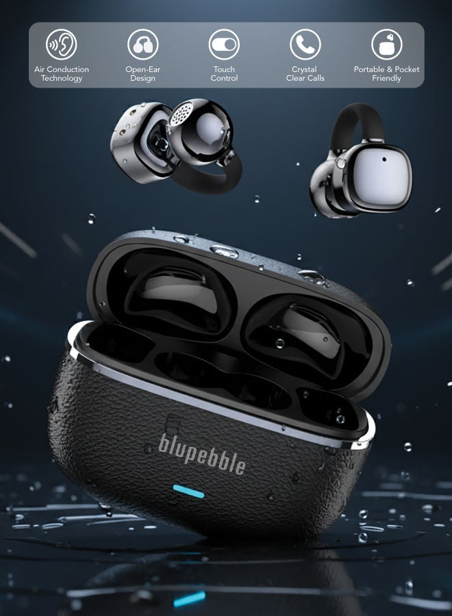 blupebble TuneFlow Wave Open Ear Ring True Wireless Earbuds Bluetooth 5.4 – Lightweight OWS Clip-On Wireless Earphones with Deep Bass, Touch Control & Waterproof Sports Design – Open Ear Headphones for Running, Workout, Gaming & Calls - Image 3