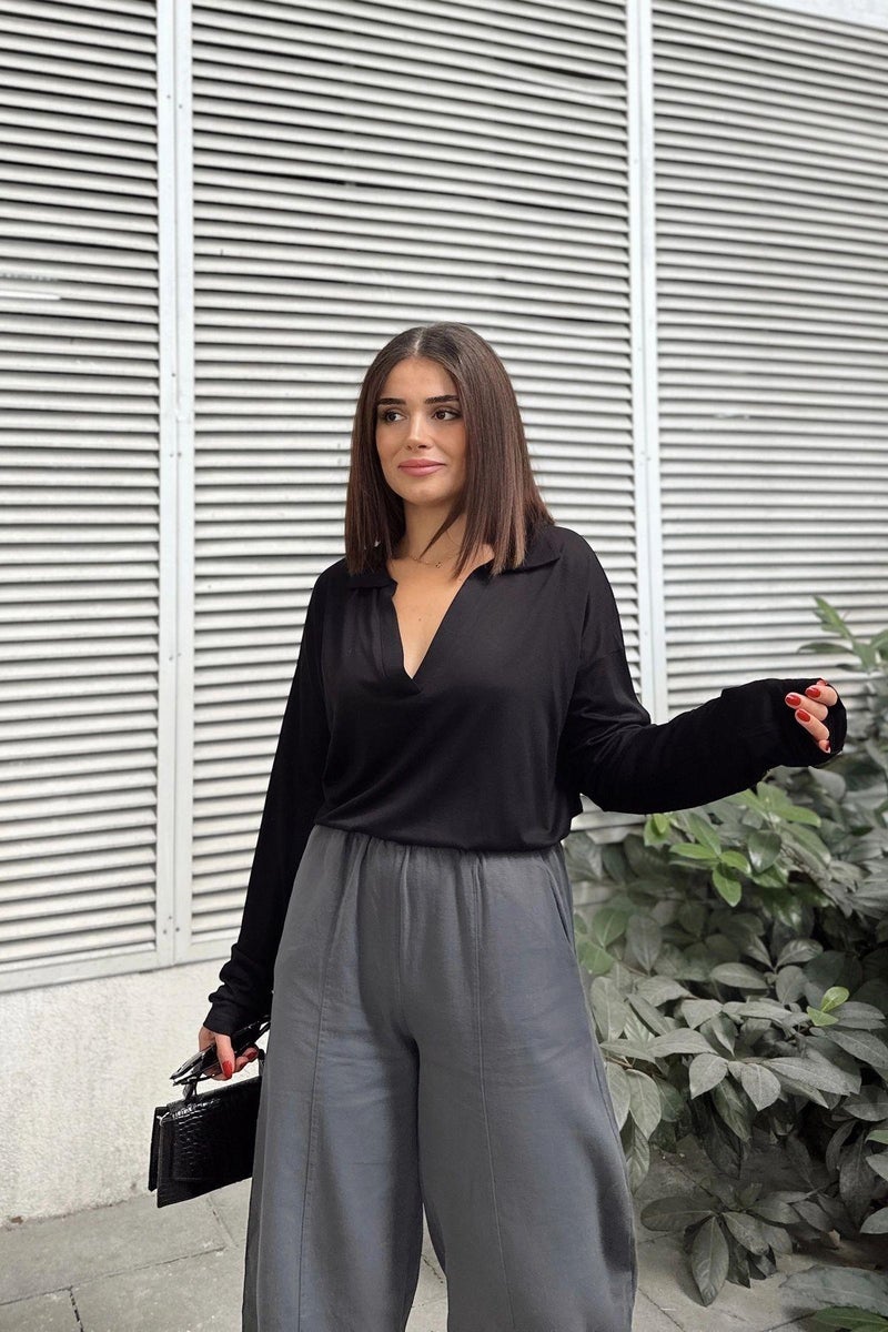 Weshaya بلوزة نسائية سوداء - Image 4