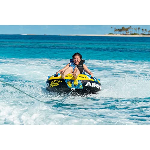 Airhead Blast Towable 1 Rider Tube for Boating and Water Sports, Kwik-Connect Tow, Double-Stitched Partial Nylon Cover and Speed Safety Valve for Easy Inflating and Deflating - Image 2