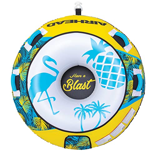Airhead Blast Towable 1 Rider Tube for Boating and Water Sports, Kwik-Connect Tow, Double-Stitched Partial Nylon Cover and Speed Safety Valve for Easy Inflating and Deflating - Image 1