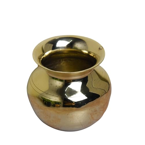 Neetu Arts | Pure Brass Lota Chambu Kalash | Traditional 3-Inch Heavy Brass Water Pot for Pooja & Rituals | 160 gm Handcrafted Pooja Vessel | - Image 3