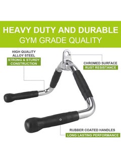 SportQ Pull Down Bar, Multi-Exercise Cable Attachment Bar, Steel Tricep Press Bar with Rubber Handles and Swivel Hanger Cable Stabilization Bar Cable handle  - Image 5