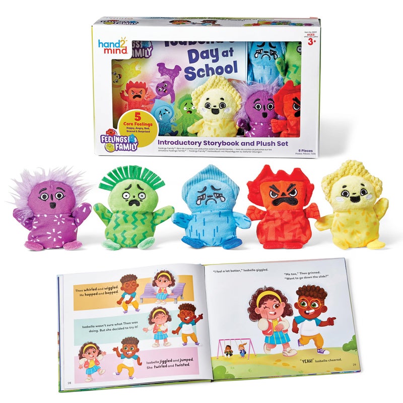 hand2mind Feelings Family Introductory Storybook and Plush Set Toddler Emotions Books Calm Down Corner Supplies Social Emotional Learning Preschool Classroom Must Haves Emotions Toys - Image 3