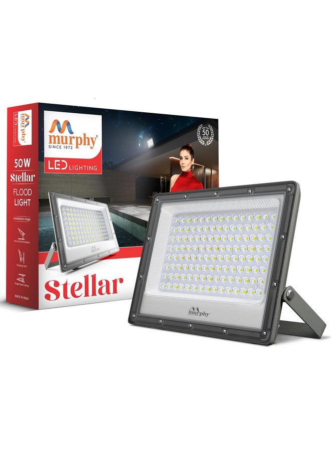 Murphy Stellar 50W LED Flood Light with 2-Year Warranty | Cool White | High Brightness Outdoor LED for Security, Landscape, Warehouse, Backyard | IP66 Waterproof | BIS Approved - Pack of 1 - Image 1