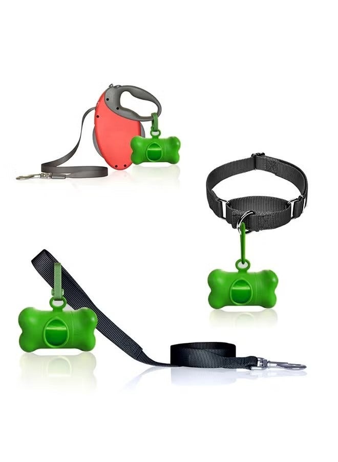 Dougez 2PCS Pet Garbage Bag Dispenser Portable Storage Box Pill Capsule Toilet With Hook Dispenser Fashionable Waterproof Can Be Paired With Traction Rope Dog Training Bag And Curved Waist Bag Black/Green - Image 3