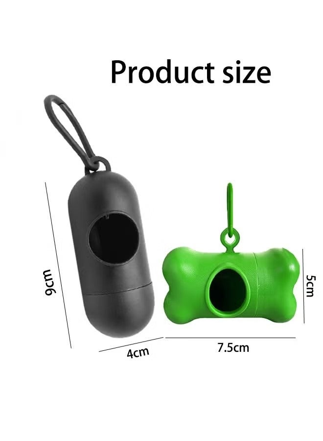 Dougez 2PCS Pet Garbage Bag Dispenser Portable Storage Box Pill Capsule Toilet With Hook Dispenser Fashionable Waterproof Can Be Paired With Traction Rope Dog Training Bag And Curved Waist Bag Black/Green - Image 2