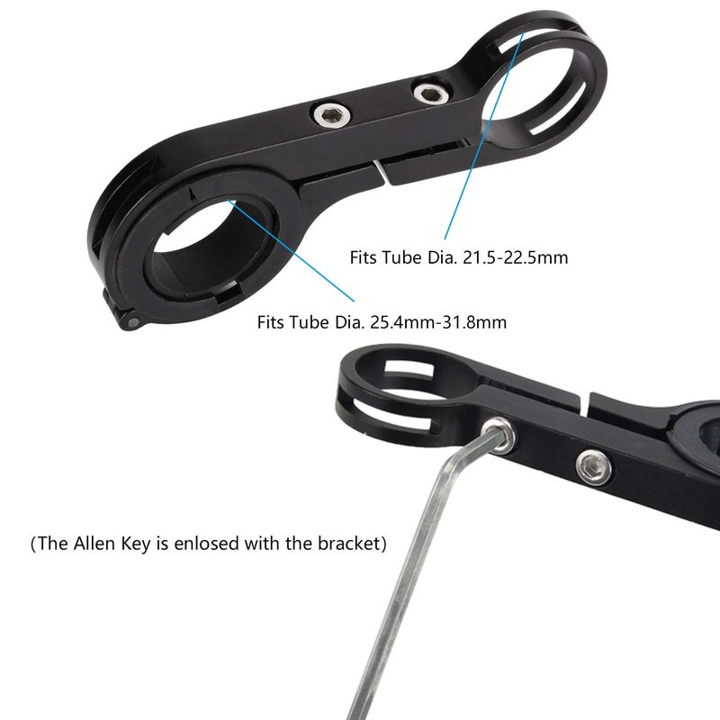 Lystin Bike Handlebar Extender, Lightweight Durable Aluminum Alloy Double Bicycle Handlebar Extension Bracket for Holding Motorcycle E-Bike Lamp Speedometer (Aluminum Alloy) - Image 4