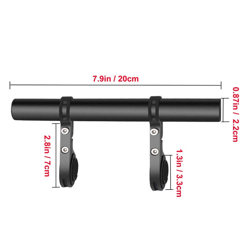 Lystin Bike Handlebar Extender, Lightweight Durable Aluminum Alloy Double Bicycle Handlebar Extension Bracket for Holding Motorcycle E-Bike Lamp Speedometer (Aluminum Alloy) - Image 2